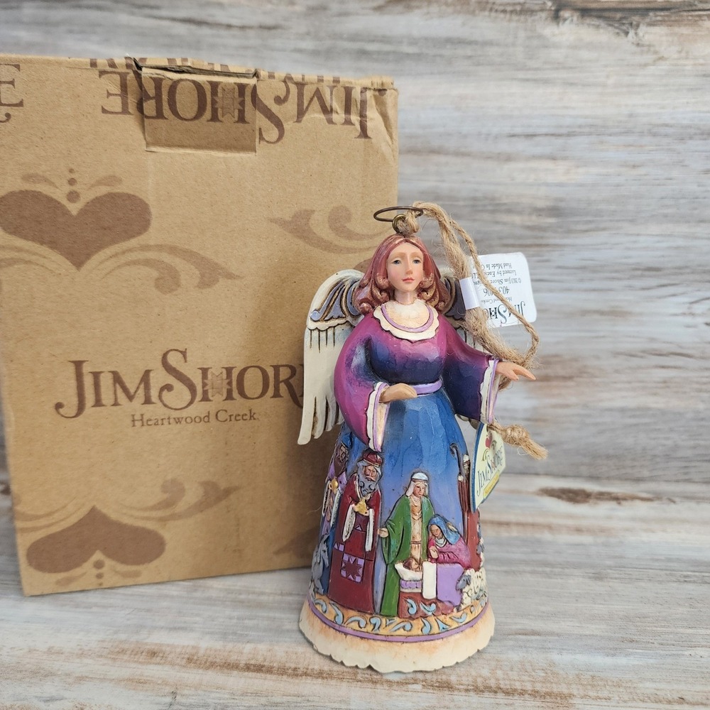Jim Shore Heartwood Creek Angel Wrap Around Nativity Ornament 4034406 Enesco